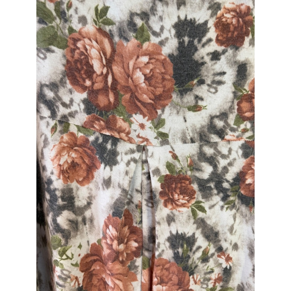 Glitzy Girlz Womens 2XL Floral Tie Dye Maxi Dress V-Neck High Low DS-CH-1135FTX - Picture 11 of 11
